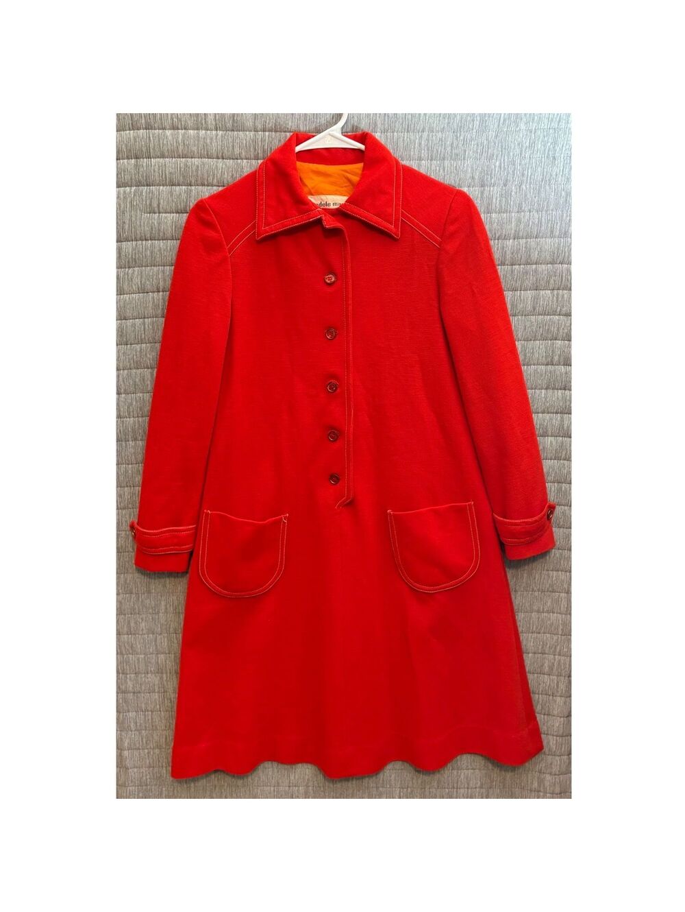 Vintage 1960s Adele Martin Red Mod Dress - Size Medium - 6/8 Twee